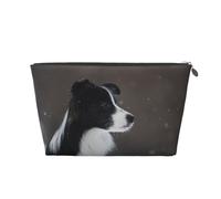 Chien Border Collie Taché De Neige, Trousse de Toilette Trousse de Maquillage Sac à cosmétiques Trousse de Toilette de Voyage Portable