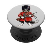 Chien Border Collie Thé London Garde du Roi Angleterre Drapeau PopSockets PopGrip Adhésif