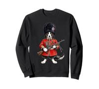 Chien Border Collie Thé London Garde du Roi Angleterre Drapeau Sweatshirt