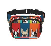 Chien Boston Terrier,Sac Banane carré Double Couche, Sac de Poitrine