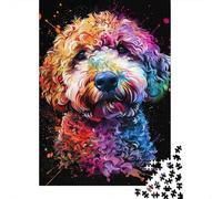 Chien Bou asse-tête Illustration Vive 1000 Pièces Papier Recy adeau pour Femmes & Hommes, Jeu Éducatif Anti-Stress, Cadeau de Fêtes 52x38cm/1000pcs