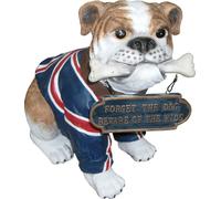 Chien ,bouledogue anglais avec bouclier 37cm de haut Figurine de décoration - polyrésine - grandeur nature - pour l'extérieur