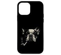 Chien Bouledogue français Cool avec Lunettes et Pipe Art Demi-Teinte Coque pour iPhone 12 Mini