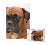 Chien Boxer au Visage Triste,Puzzle Familial en Bois de 1 000 pièces pour Adultes et Adolescents