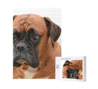 Chien Boxer au Visage Triste,Puzzle Familial en Bois de 300 pièces pour Adultes et Adolescents