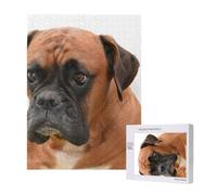Chien Boxer au Visage Triste,Puzzle Familial en Bois de 500 pièces pour Adultes et Adolescents