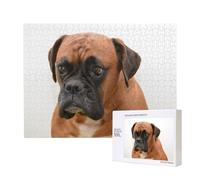 Chien Boxer au Visage Triste,Puzzle Familial en Bois de 500 pièces pour Adultes et Adolescents, décoration d'intérieur