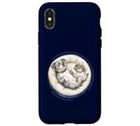 Chien Boxer Mignon avec lit pour Chien + Doublure Pendant Le Sommeil Coque pour iPhone X/XS