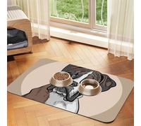 Chien Boxer,Tapis d'alimentation pour Animaux de Compagnie, Sets de Table en Cuir PU pour Chats et Chiens,40x60cm