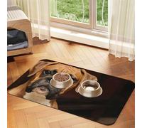 Chien Boxer,Tapis d'alimentation pour Animaux de Compagnie, Sets de Table en Cuir PU pour Chats et Chiens,30x45cm
