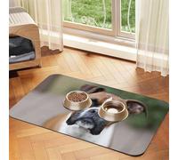 Chien Boxer,Tapis d'alimentation pour Animaux de Compagnie, Sets de Table en Cuir PU pour Chats et Chiens,40x60cm