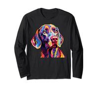 Chien Braque de Weimar coloré Aquarelle Manche Longue