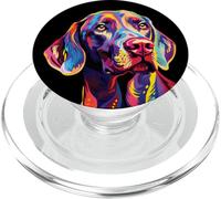 Chien Braque de Weimar coloré Aquarelle PopSockets PopGrip pour MagSafe
