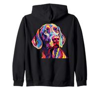 Chien Braque de Weimar coloré Aquarelle Sweat à Capuche