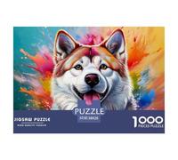Chien-Breed-Akita-Dessin animé Puzzle 1000 Pièces Adultes intéressant Puzzles 1000 Pièces Défi Jouet Cadeau 38x26cm/1000pcs