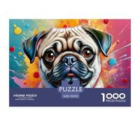 Chien-Breed-Pug-Dessin animé Puzzle 1000 Pièces Adultes intéressant Puzzles 1000 Pièces Durable Jeux De Puzzle Décor À La Maison 70x50cm/1000pcs