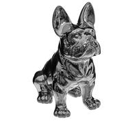 Chien buldog Eden H.22cm céramique argent - Atmosphera createur d'interieur