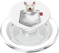 Chien Bull Terrier dans la Poche Qui Regarde Un Chiot Mignon PopSockets PopGrip pour MagSafe