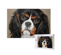Chien Cadeau Cavalier King Charles Spaniel, Puzzle 1000 pièces en Bois pour Adultes et Adolescents, Jeu Familial, décoration Murale