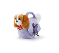 chien câlin en sac lilas marron / violet 11 x 18 x 26 cm