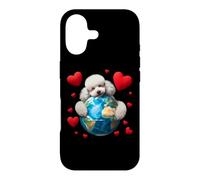Chien Caniche Jour de la Terre câlin Amour propriétaire étreignant la planète Amant Maman Coque pour iPhone 17