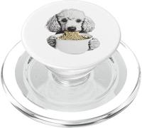 Chien Caniche Mangeant des Nouilles Ramen drôle Chiot Gourmand PopSockets PopGrip pour MagSafe