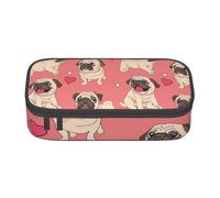Chien Carlin Coeur Saint Valentin, Trousse à Crayons, Trousse à Crayons, Trousse à Crayons de Grande capacité, Trousse à cosmétiques