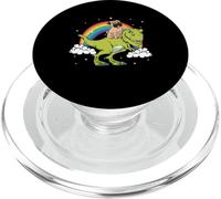 Chien Carlin Dinosaure Tyrannosaure T-Rex Arc-en-Ciel Nuage PopSockets PopGrip pour MagSafe