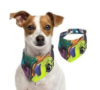Chien Carlin drôle de Dessin animé,Bandanas pour Chien, écharpe en Coton, Bavoirs réglables pour Animaux de Compagnie,M