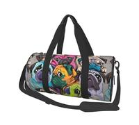 Chien Carlin drôle de Dessin animé, Sac de Voyage de Grande capacité, Sac à Main Rond, Sac de Voyage de Sport, fourre-Tout, Sac de Fitness
