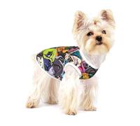 Chien Carlin drôle de Dessin animé,T-Shirt sans Manches en Coton pour Animaux de Compagnie, Gilet Respirant, Extensible et Doux,L