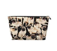 Chien Carlin drôle Mignon, Trousse de Toilette Trousse de Maquillage Sac à cosmétiques Trousse de Toilette de Voyage Portable