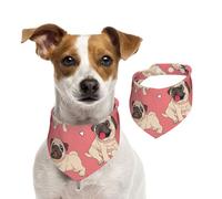 Chien Carlin en Forme de cœur pour la Saint-Valentin,Bandanas pour Chien, écharpe en Coton, Bavoirs réglables pour Animaux de Compagnie,M