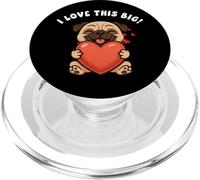 Chien Carlin I Love This Big Heart Valentines Day Mom Dad Kids PopSockets PopGrip pour MagSafe