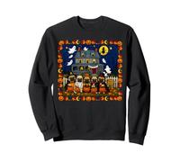 Chien Carlin Maison hantée Tour ou friandise Mignon sorcière Momie fantôme Sweatshirt