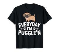 Chien Carlin Mignon Amant Carlin Puggle Maman Papa T-Shirt