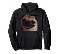 Chien Carlin Mignon drôle Effrayant Sourire Flou Meme Sweat à Capuche
