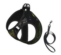Chien Carlin Noir et Blanc,Harnais pour Animaux de Compagnie, Harnais réfléchissant réglable pour Chien,S