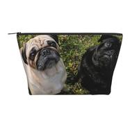 Chien Carlin Noir et Blanc, Trousse de Toilette Trousse de Maquillage Sac à cosmétiques Trousse de Toilette de Voyage Portable