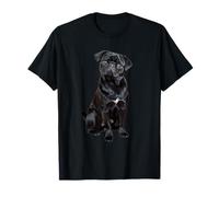 Chien carlin noir pour chien maman papa drôle mignon carlin noir T-Shirt