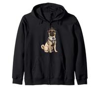 Chien Carlin Vintage rétro Dinde Jour dîner Automne récolte Sweat à Capuche