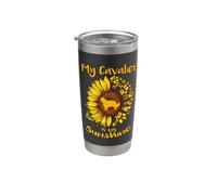Chien Cavalier est mon rayon de soleil Tournesol Chien Gobelet isotherme en acier inoxydable double paroi