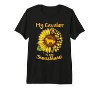 Chien Cavalier est Mon Rayon de Soleil Tournesol Chien T-Shirt Haut de Gamme