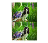 Chien Cavalier King Charles Spaniel Fleurs de Lupin, Puzzles de 1000 pièces en Bois, Jeu Familial, décoration Murale pour Adultes et Adolescents
