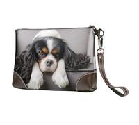 Chien Cavalier King Charles Spaniel,Sacs à Main en Cuir PU pour Femmes, Pochette à Fermeture éclair, Portefeuille, Sac à Main avec dragonne