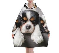 Chien Cavalier King Charles Spaniel Sweat à capuche surdimensionné pour femme, couverture en flanelle, sweat-shirt couverture