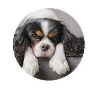 Chien Cavalier King Charles Spaniel, Tapis de Souris Rond, Tapis de Souris à Base de Caoutchouc antidérapant, Tapis de Souris étanche 8 po