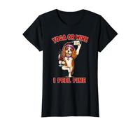 Chien Cavalier Yoga ou Wine I Feel Fine - DIGOR Funny T-Shirt Graphique avec Valeur