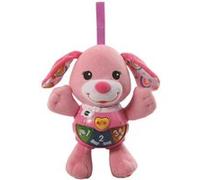 VTech Peluche interactive Chant' Toutou Rose – Hochet musical, poussette/siège auto, Dès 3 mois