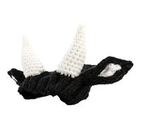 Chien Chapeau de Noël Mignon Chien Chaud Snood Tricot en acryliques Oreilles pour Le Bruit du Bruit décoratif pour Noël, Halloween, Hiver, Cosplay, Vache Noire